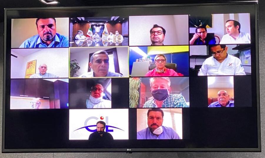 En la teleconferencia participaron empresarios de Nuevo Laredo y Reynosa.