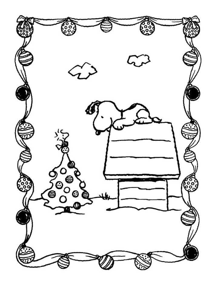 10 dibujos de Snoopy para colorear por Navidad 2024