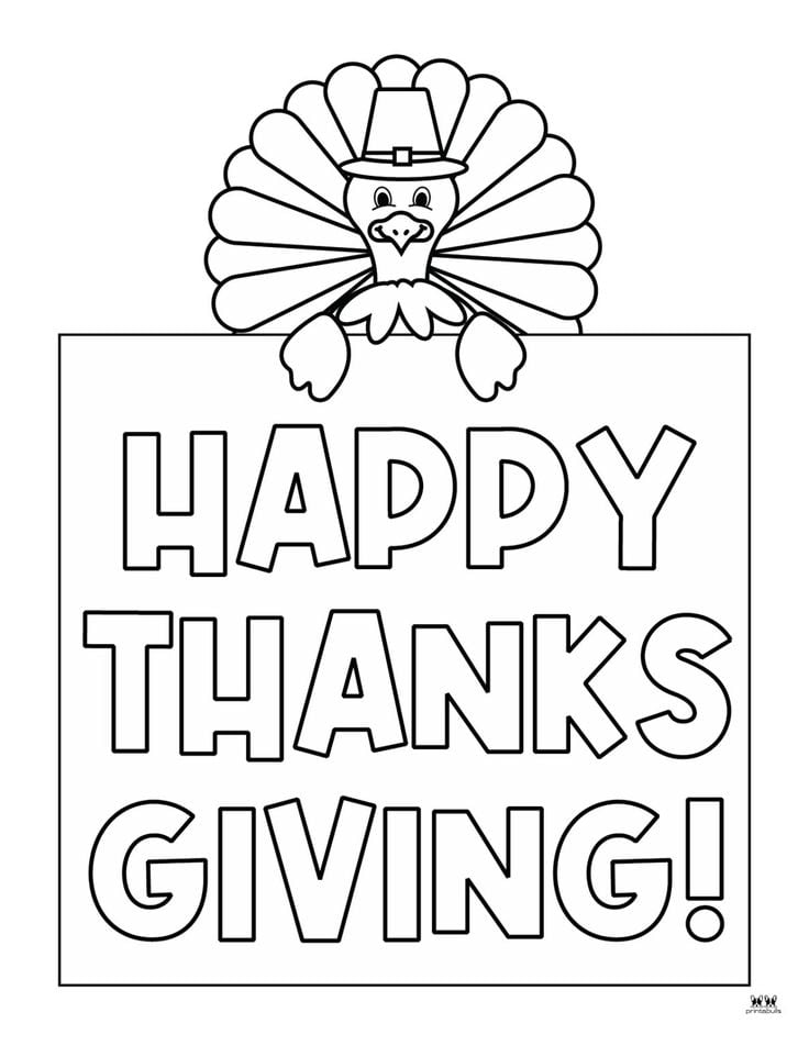 Dibujos de Día de Acción de Gracias para colorear: 10 plantillas bonitas del Thanksgiving Day