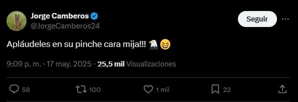 Tuit del padre de Scarlett Camberos