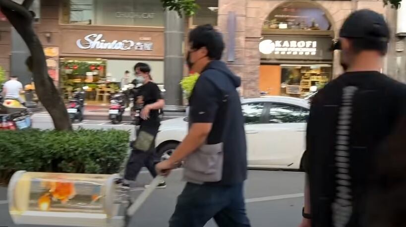 Youtuber diseña acuario para sacar a pasear a sus peces