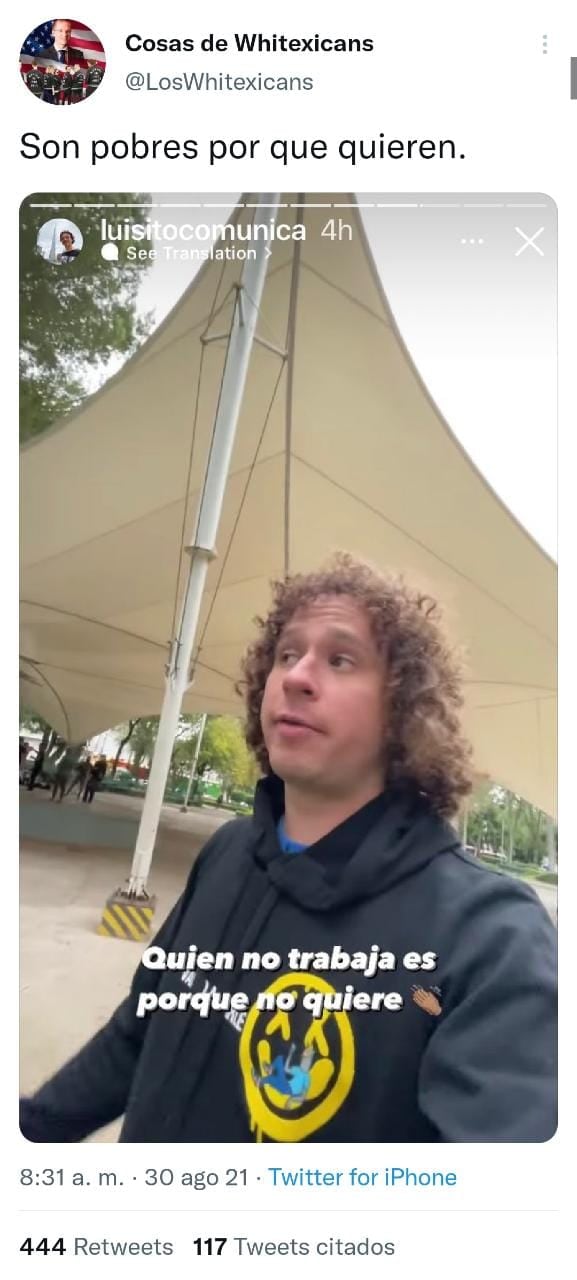 Publicación de Twitter de Cosas de Whitexicans