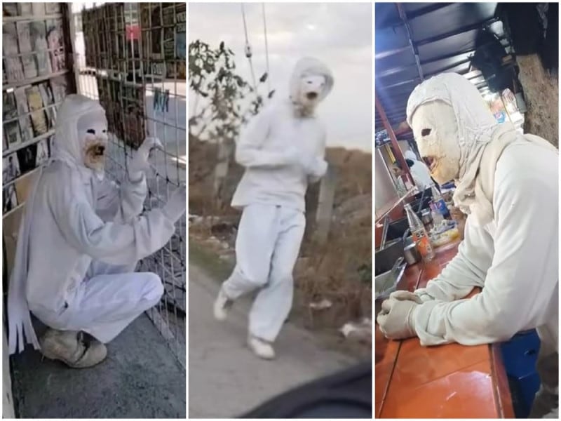 ¿Quién es el hombre de blanco de Coacalco viral en TikTok? Aterroriza las calles, pero también se echa sus tacos (VIDEO)