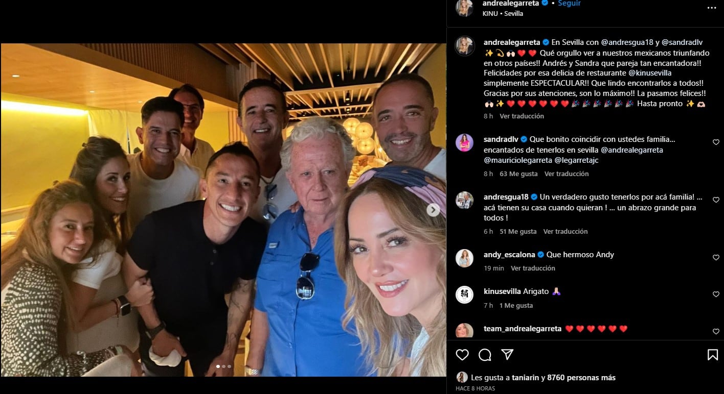 Andrea Legarreta y Andrés Guardado