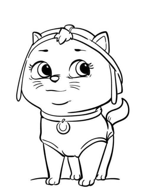Dibujo de Rubble versión Cat Pack por el Día del Gato para colorear