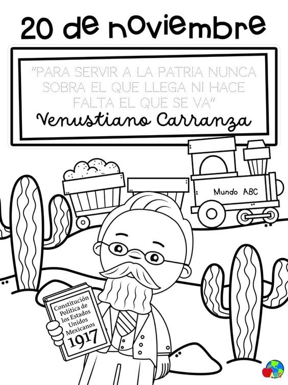 Dibujos de personajes de la Revolución Mexicana para colorear