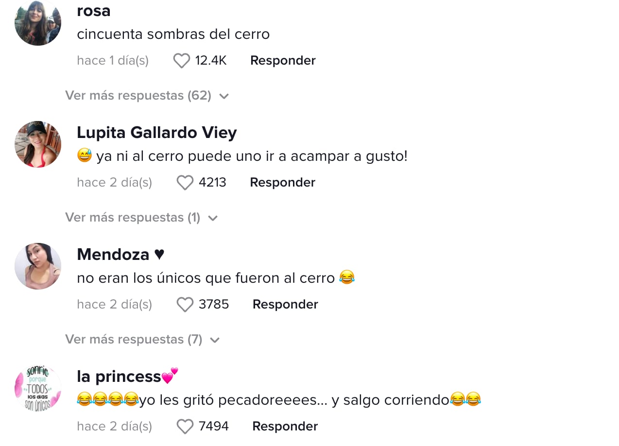 Usuarios comentan sobre la pareja que fue a echar pasión en el cerro.