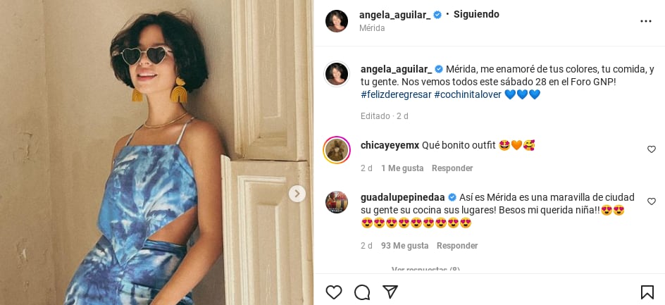 Ángela Aguilar revela su amor por Mérida
