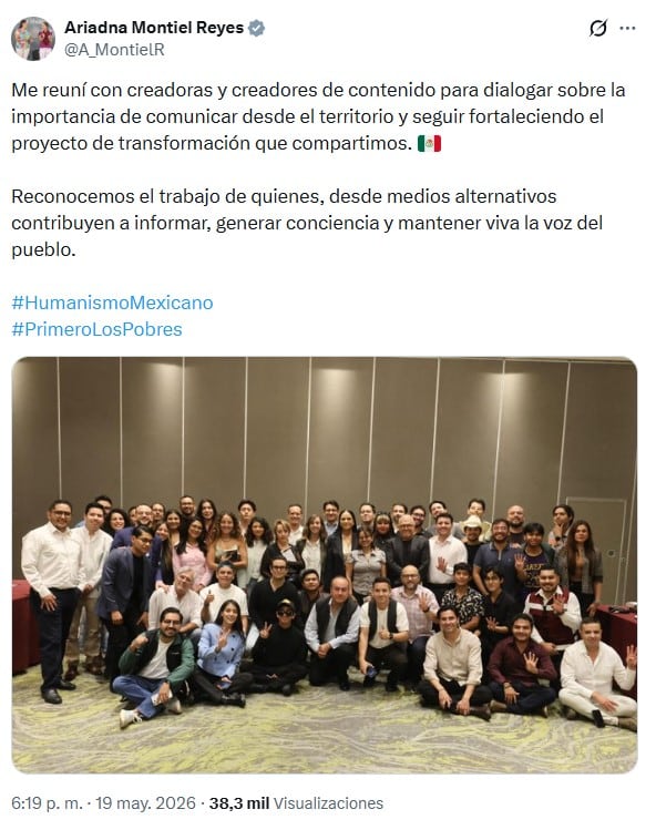 Morena busca influencers: Ariadna Montiel se reúne con creadores de contenido