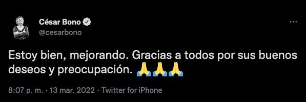 César Bono desmiente su muerte.