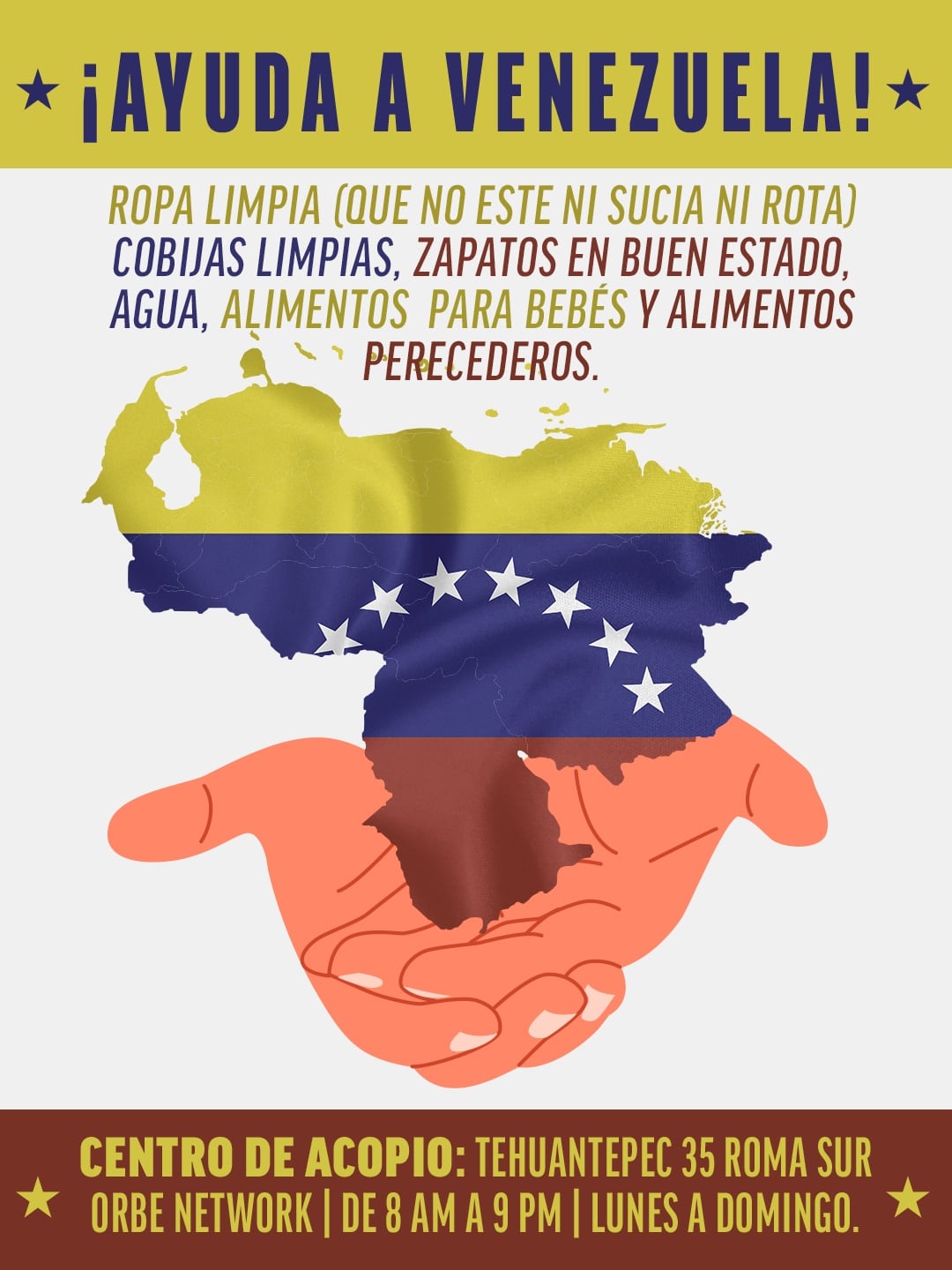 Centros de acopio en CDMX para Venezuela: ubicaciones y qué llevar