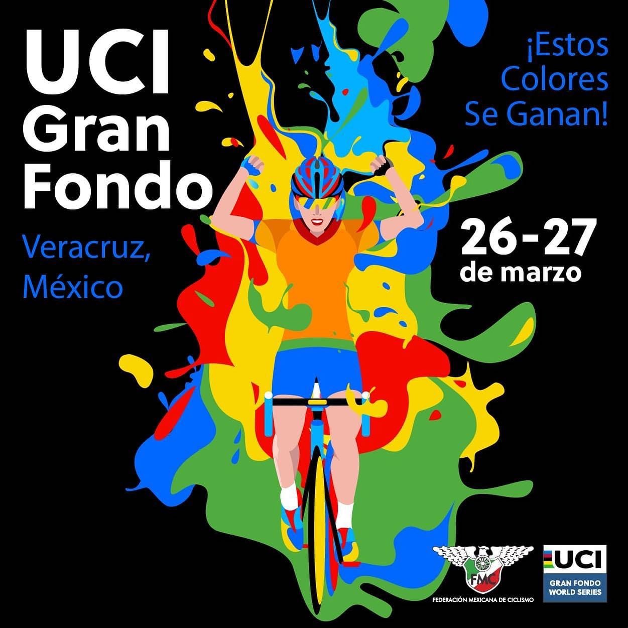 Cartel promocional del UCI Gran Fondo México 2022, con sede en Veracruz