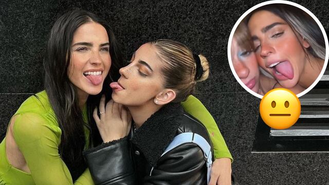 ¿Todo bien? Bárbara de Regil se graba juntando su lengua con la de su hija Mar de Regil.