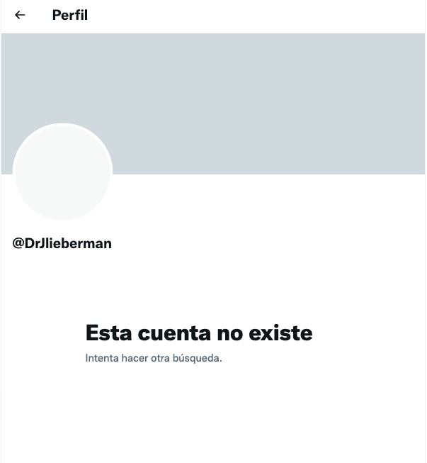 Jeffrey Lieberman eliminó su Twitter