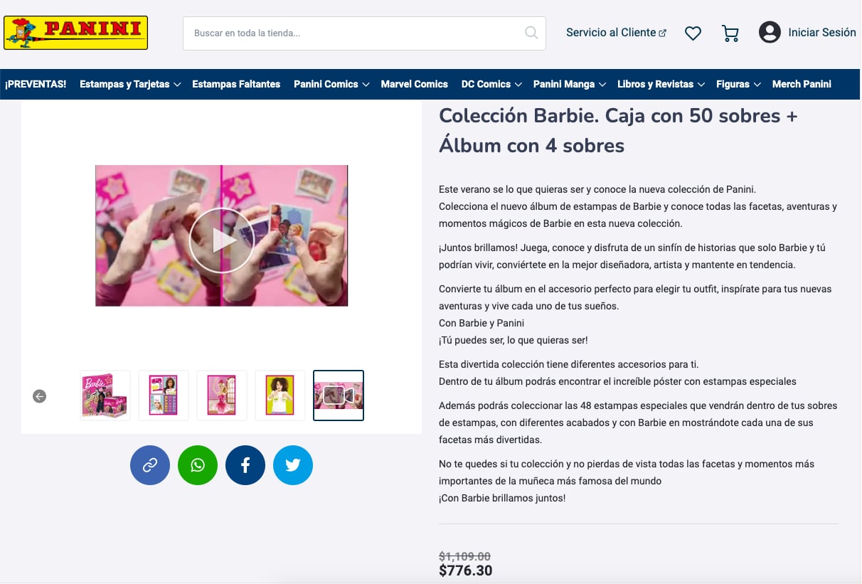 Este es el álbum de estampas de Barbie