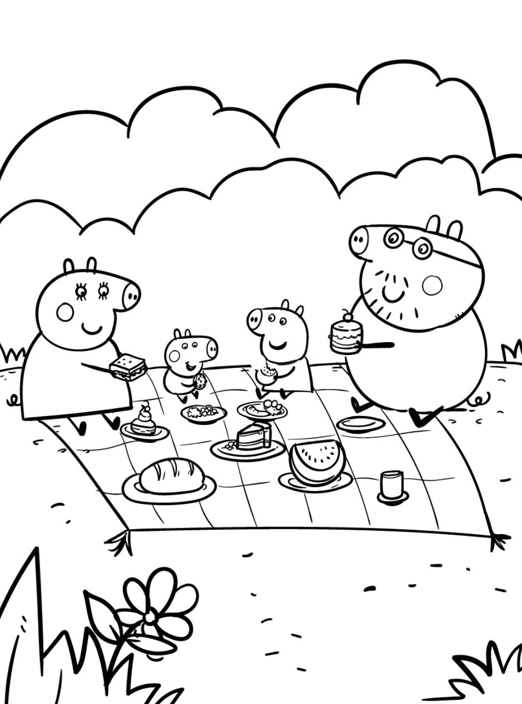 George de Peppa Pig de día de campo en primavera