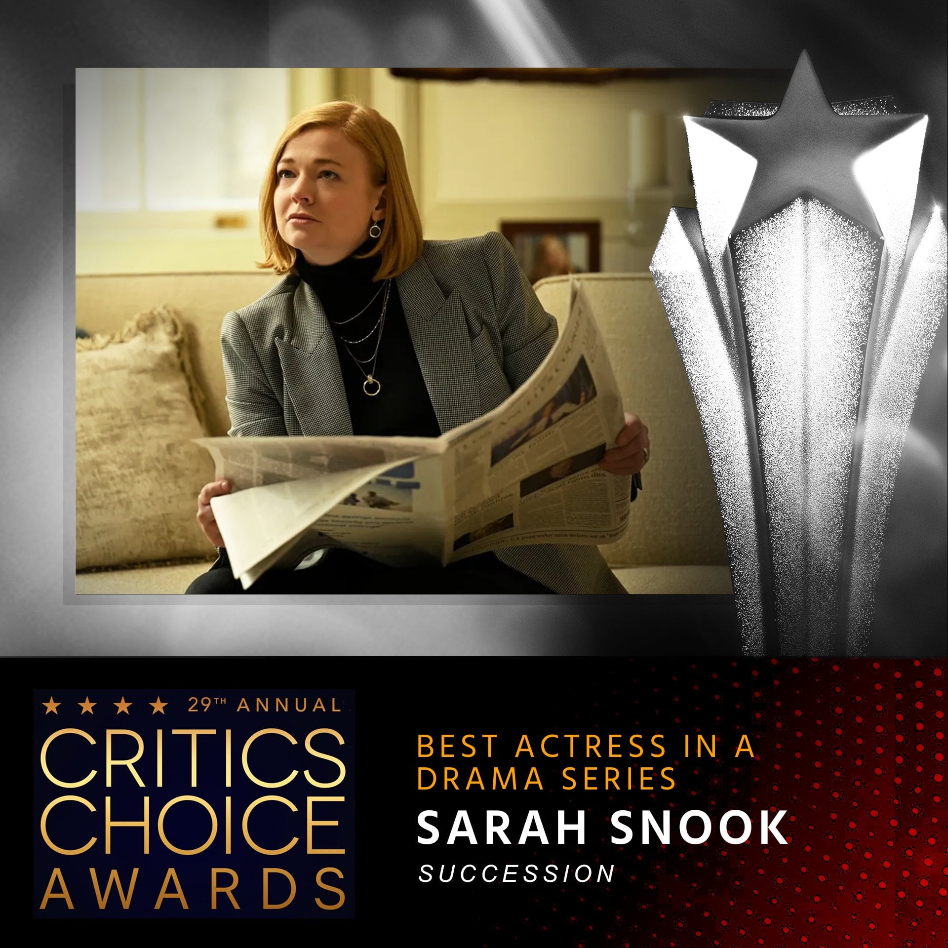 Sarah Snook, ganadora Critics Choice Awards 2024