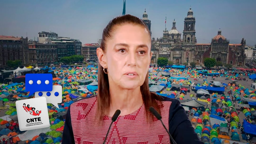 “Hay diálogo”, dice Sheinbaum ante protestas de la CNTE en el Zócalo de la CDMX