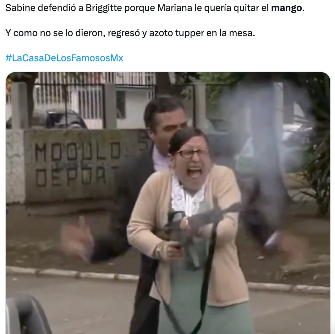 Memes del mango de Briggitte Bozzo en La Casa de los Famosos México 2024