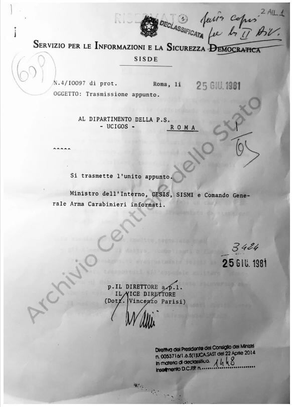 Documento desclasificado