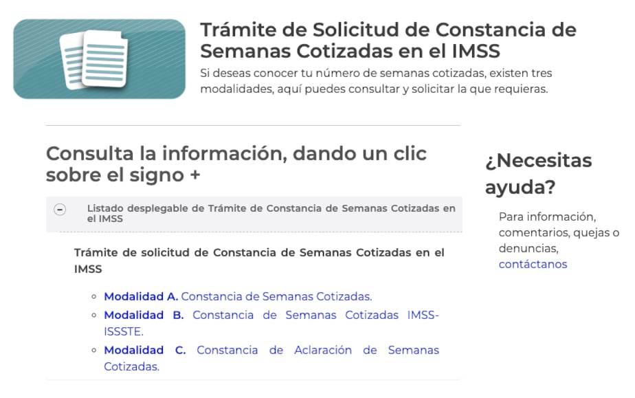 Constancia de semanas cotizadas