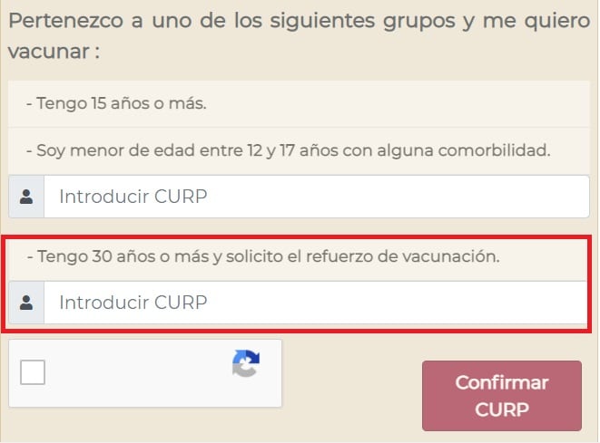 Registro de tercera dosis de Mi Vacuna