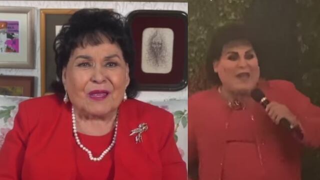 Carmen Salinas y su imitador.