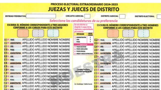 Boleta de la elección judicial