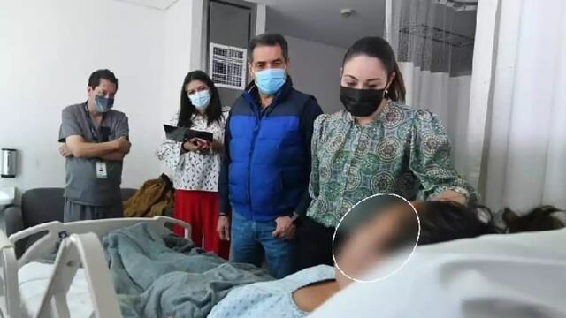 Irasema Kondo, titular de la Secretaría de Salud de Durango, visita pacientes con meningitis en Durango.