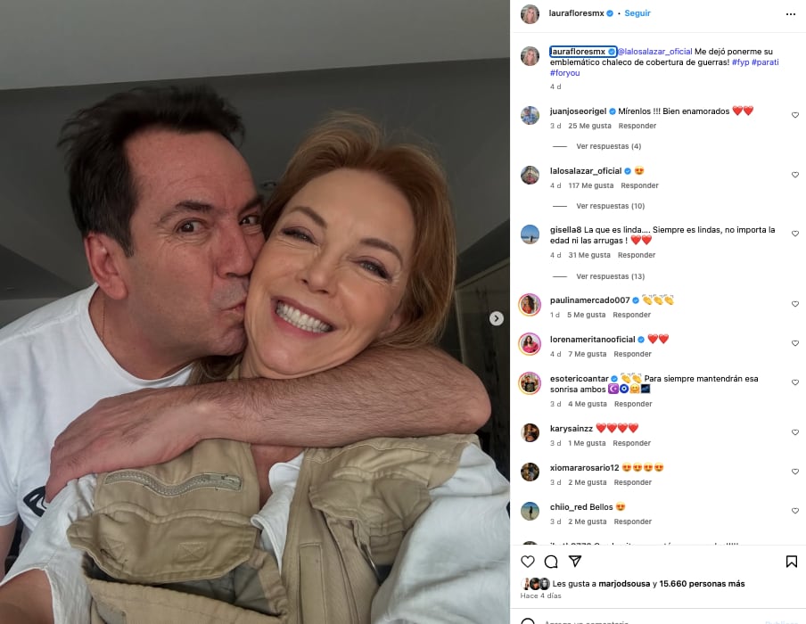 Laura Flores junto a Lalo Salazar