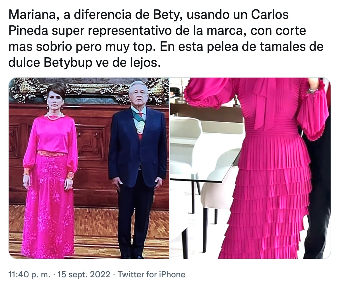 Tuit Beatriz Gutiérrez vs Mariana Rodríguez