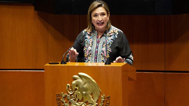 La senadora Xóchitl Gálvez, del PAN, durante la Sesión Permanente en el pleno del Senado de la República