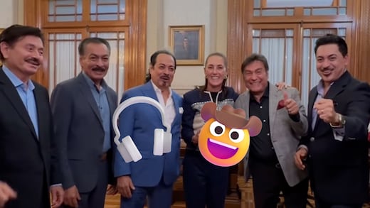 Los Tigres del Norte y Claudia Sheinbaum escuchan nueva canción en Palacio Nacional