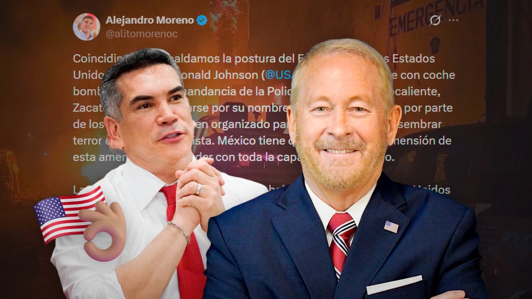 Alejandro Moreno respalda a Ronald Johnson por llamar “terrorista” al coche bomba de Ojocaliente