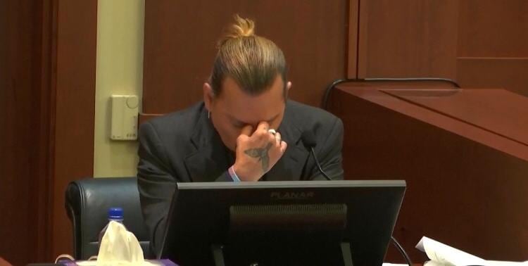 Johnny Depp durante el juicio