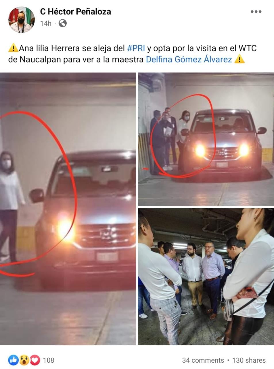 Reporte de la reunión entre Ana Lilia Herrera y Delfina Gómez