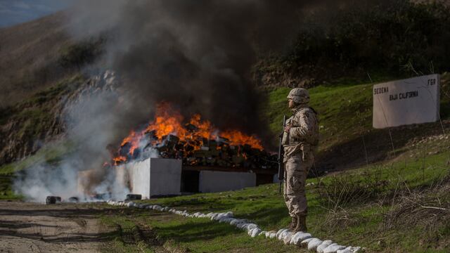 Incineración de droga.