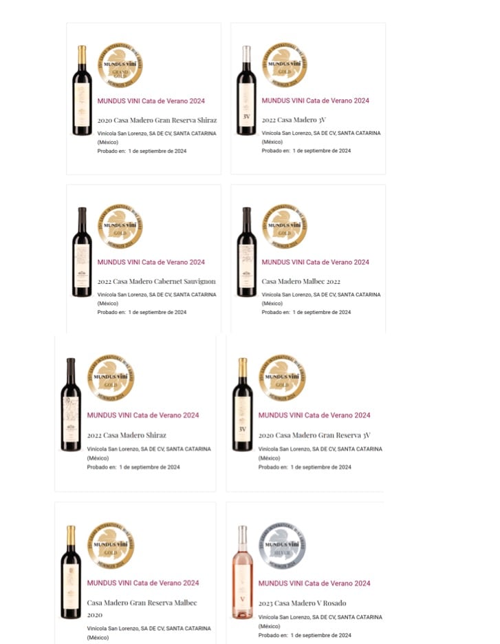 Vinos mexicanos condecorados en Alemania.