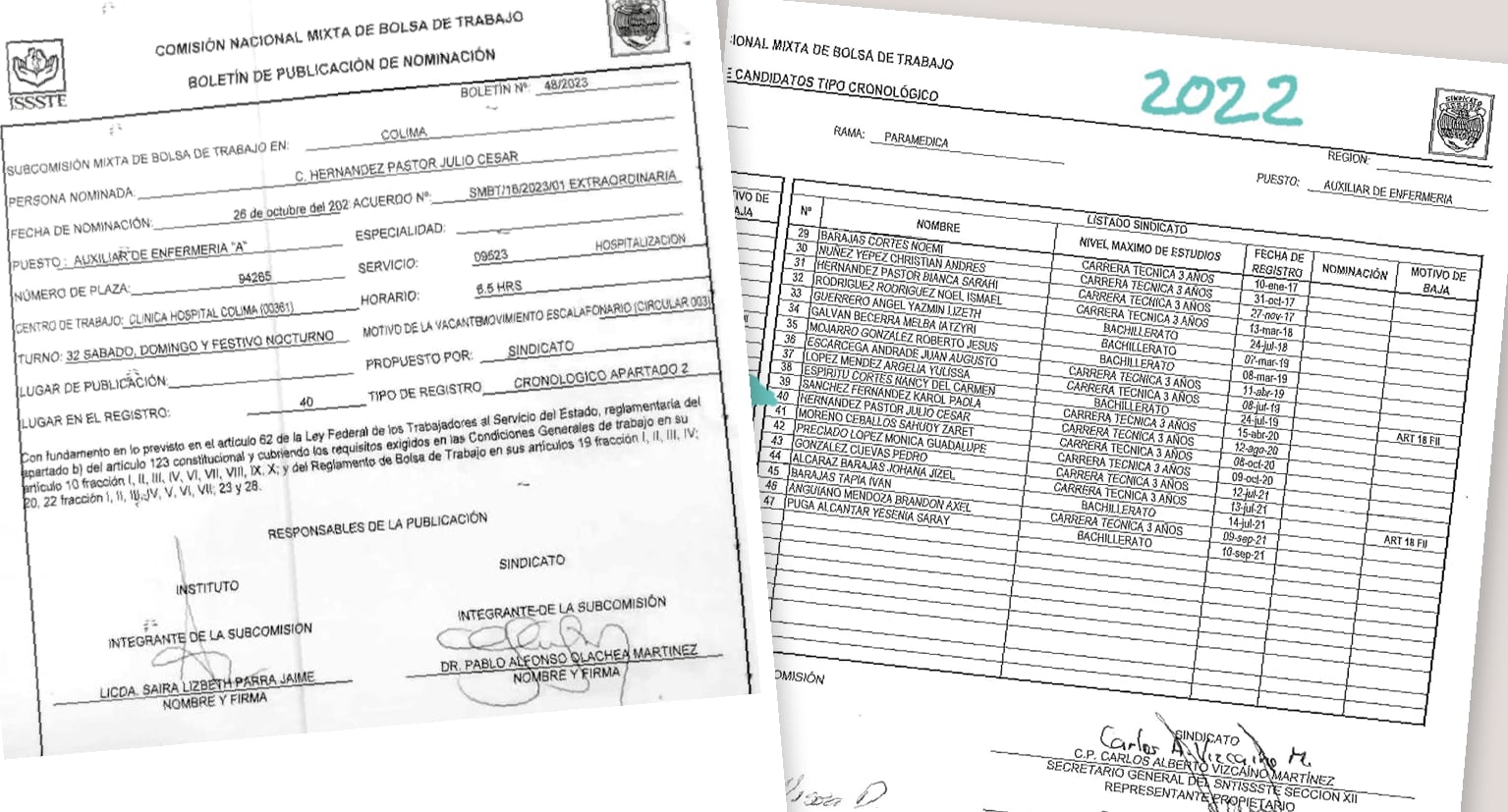 Entrega de 19 plazas de base en el ISSSTE, Colima