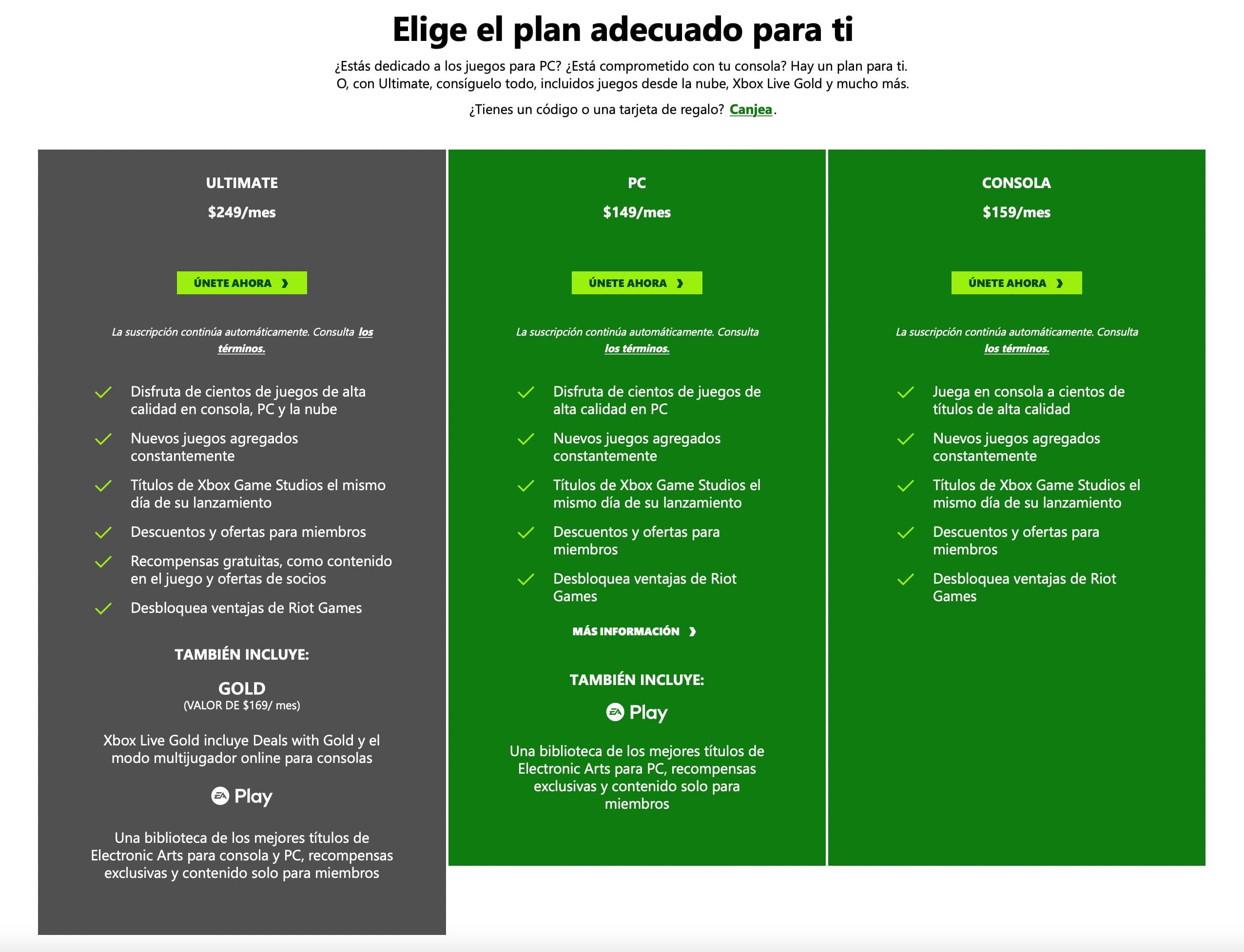 Game Pass de Xbox suscripciones