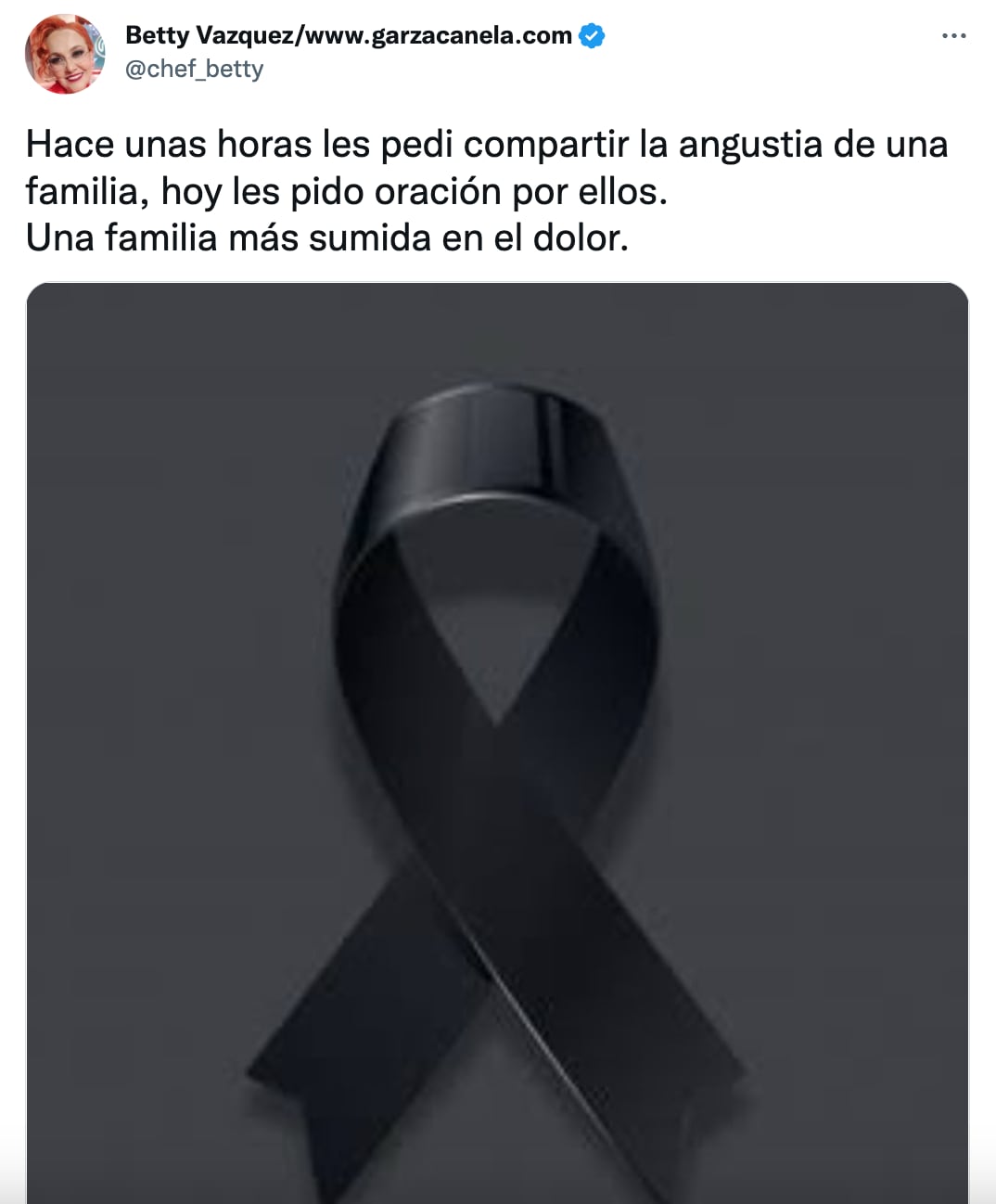 Chef Betty Vázquez lamenta muerte de los hermanos Tirado