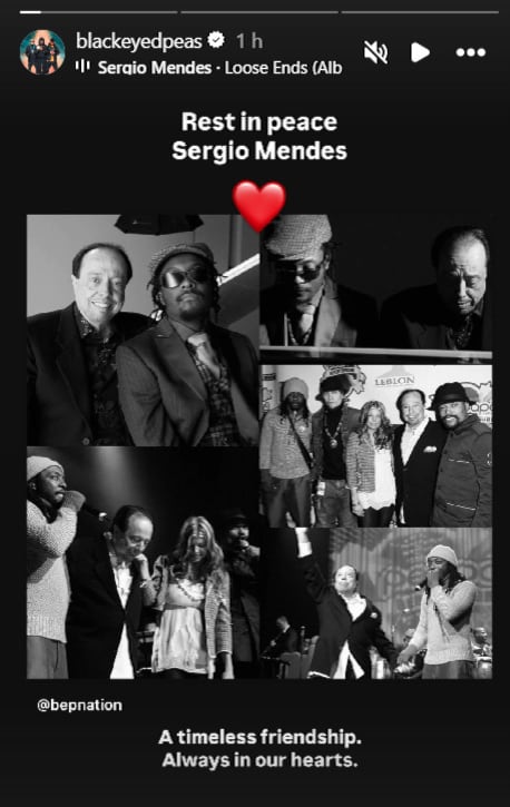 Black Eyed Peas despidió con un conmovedor mensaje a Sergio Mendes