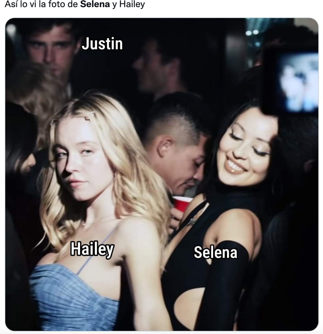 memes de la foto entre Hailey Bieber y Selena Gomez