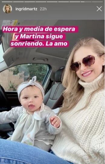 Ingrid Martz sufre accidente mientras viajaba con su hija