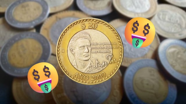La moneda de 20 pesos con la imagen de un famoso escritor vale 1000000 pesos