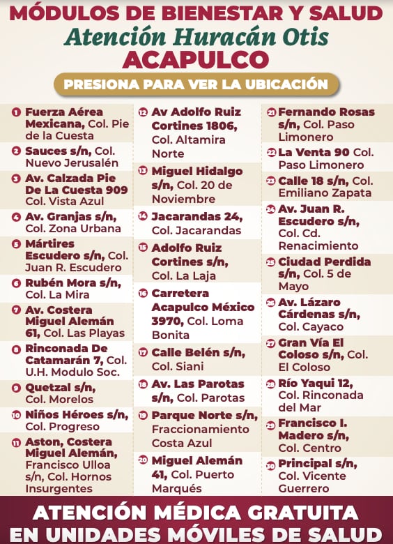 Módulos de Bienestar y Salud en Acapulco