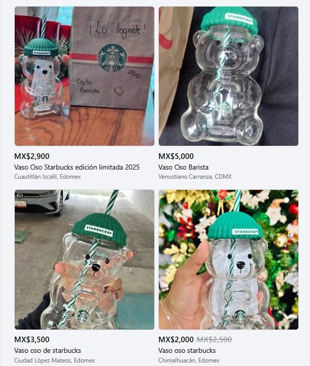 Reventa vaso de oso de Starbucks