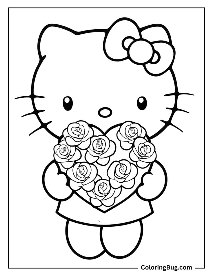 Dibujos de Hello Kitty y su mamá para colorear