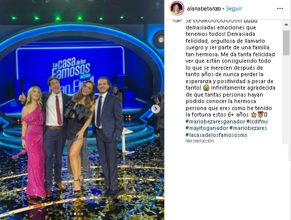 Dedicatoria de la nuera de Mario Bezares tras su salida de La Casa de los Famosos 2024.