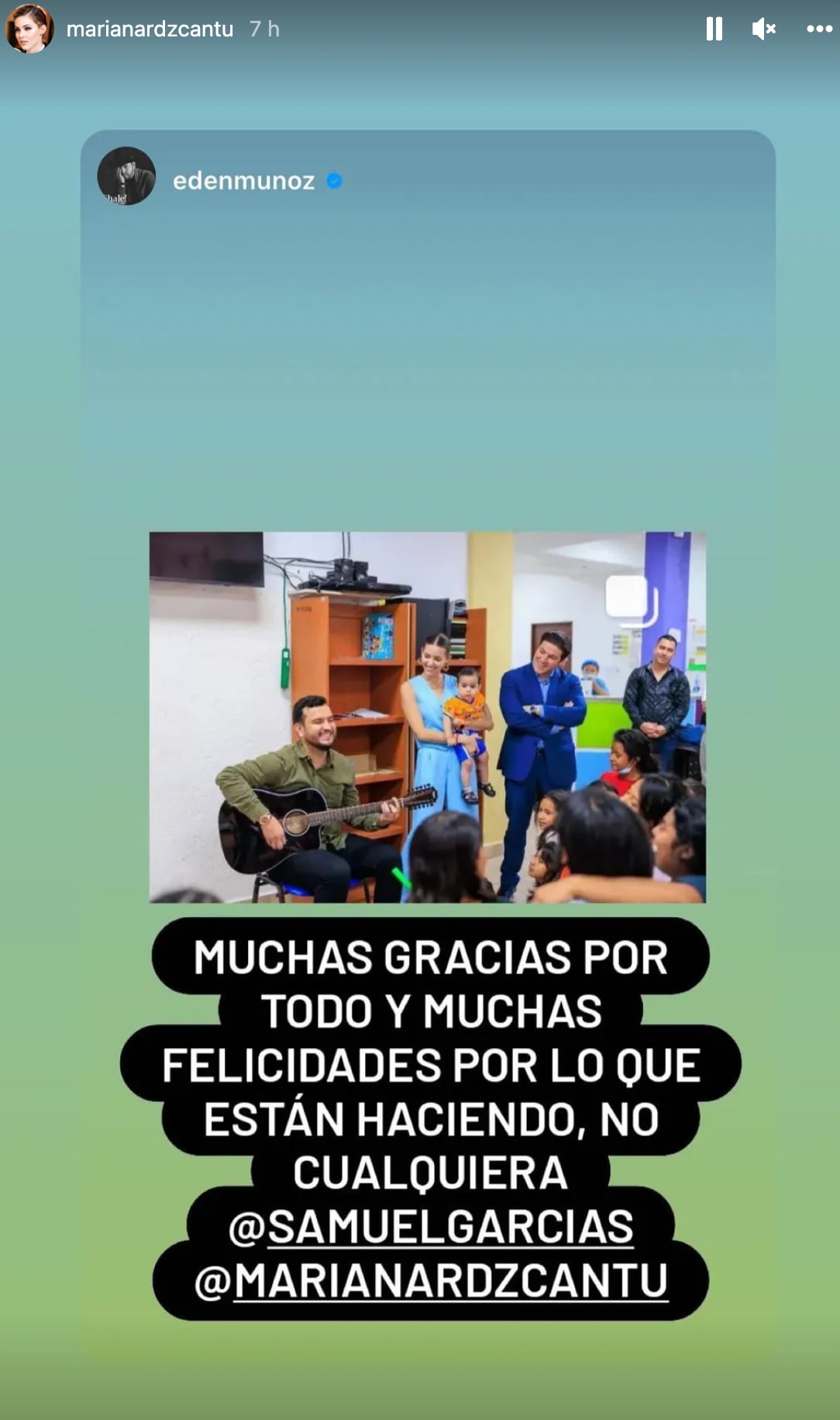 Edén Muñoz agradece a Mariana Rodríguez por recibimiento en Capullos